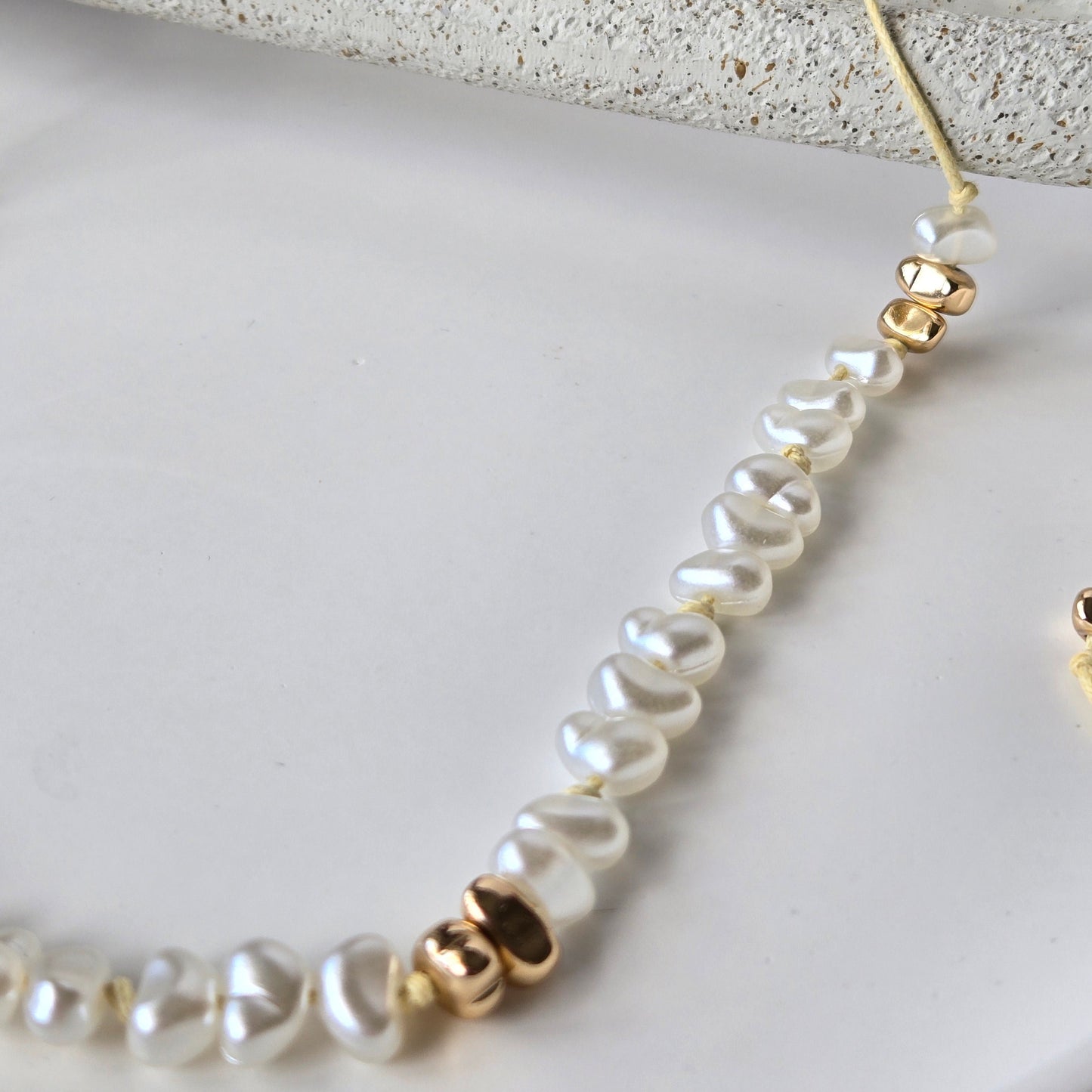 Golden Pearl Drops Necklace