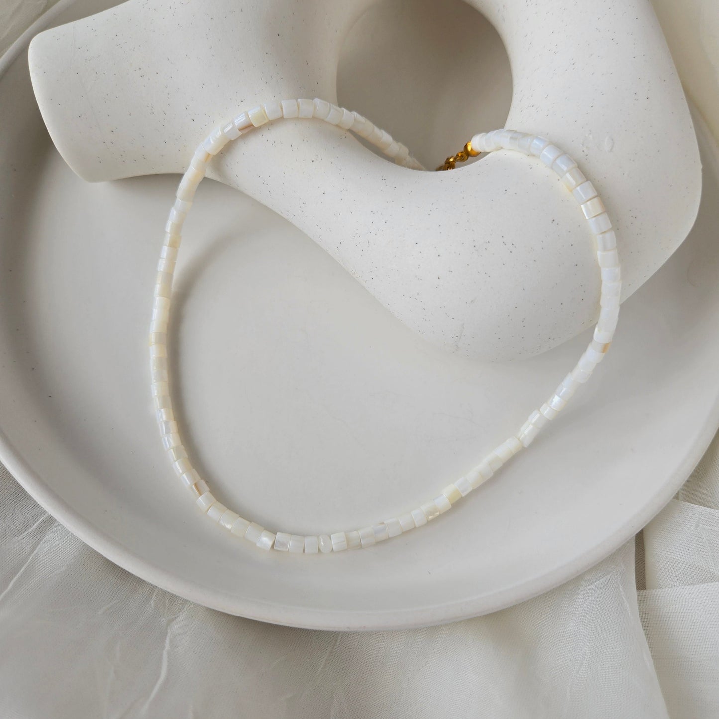 Mediterranean Pearl Sand – Minimalist Necklace