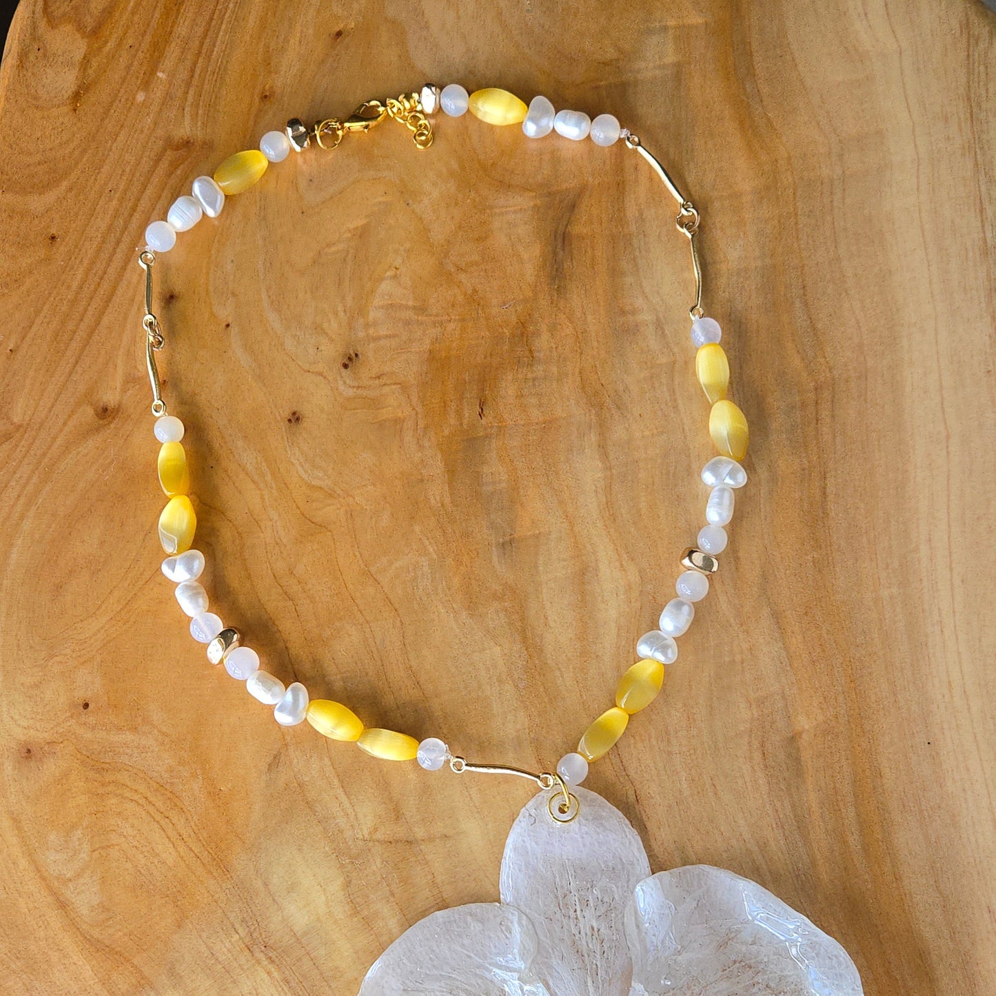 Golden Orchid – Real Flower Statement Necklace