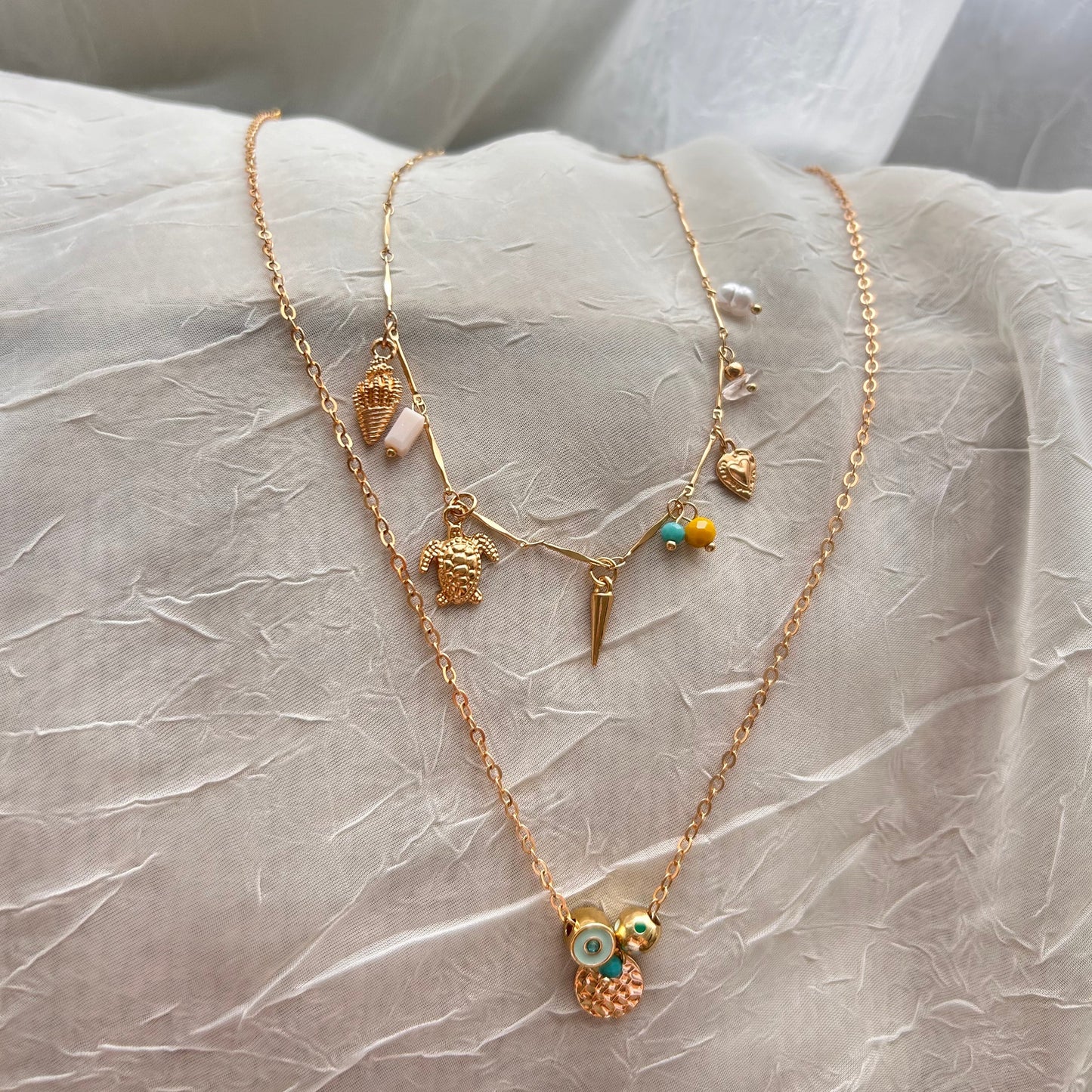 Golden Charm Layers – 2-Piece Necklace Set