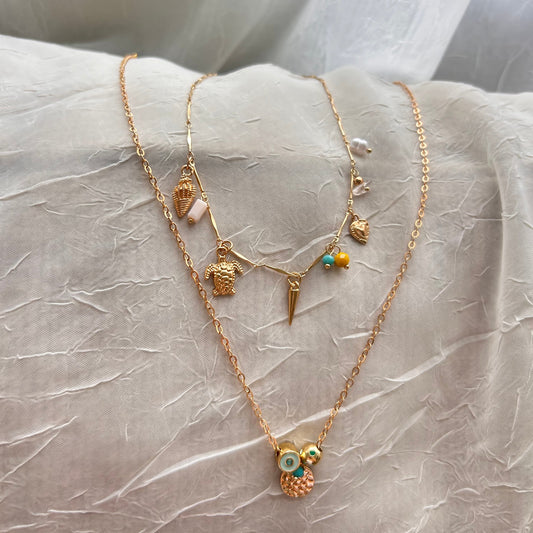 Golden Charm Layers – 2-Piece Necklace Set